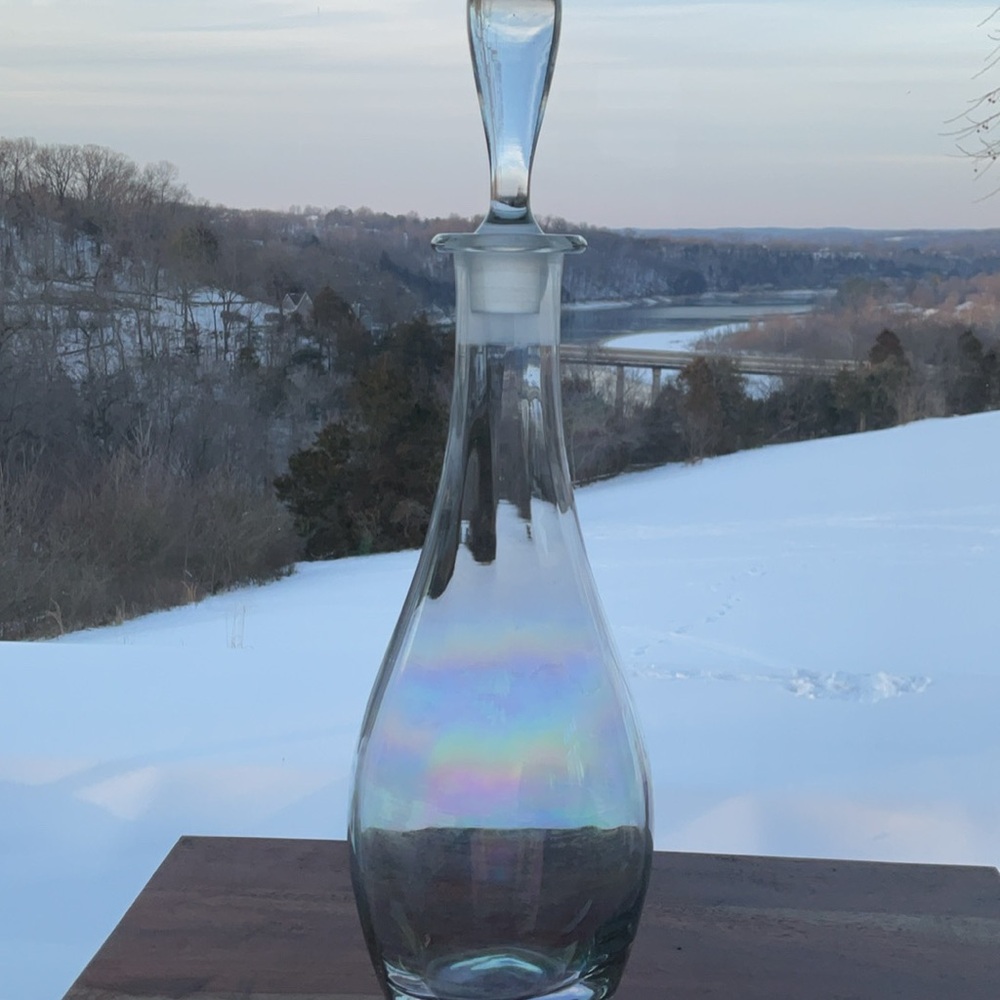 Elegant Iridescent Glass Decanter